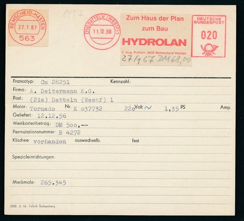 S1457 francotipo afs carta - francotipo,